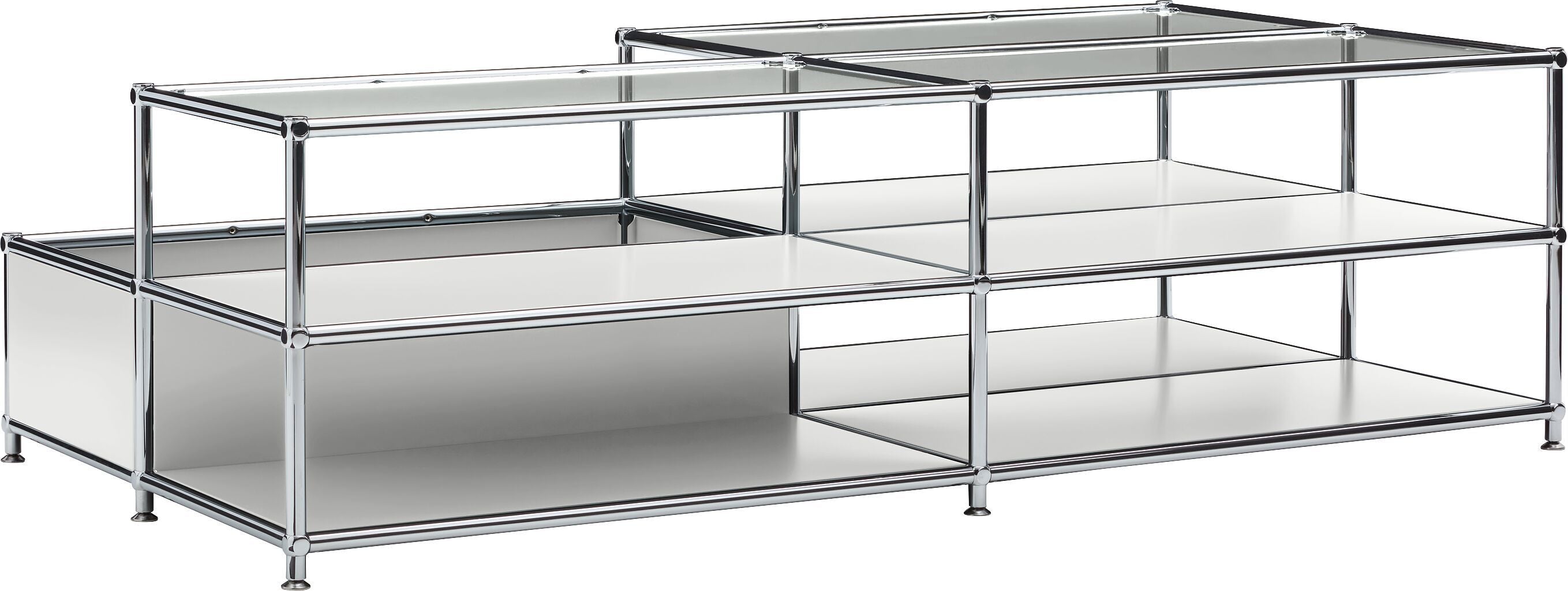 FLEXCUBE Salontisch - Hellgrau / B: 152.5 cm x T: 77.5 cm x H: 43.5 cm
