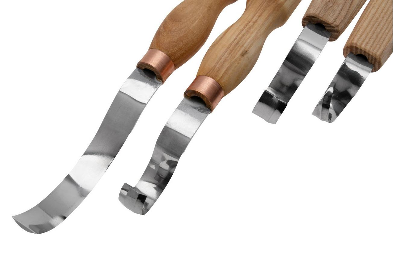 BeaverCraft S11 Hook Knives Set of 4 Tools, houtsnijset