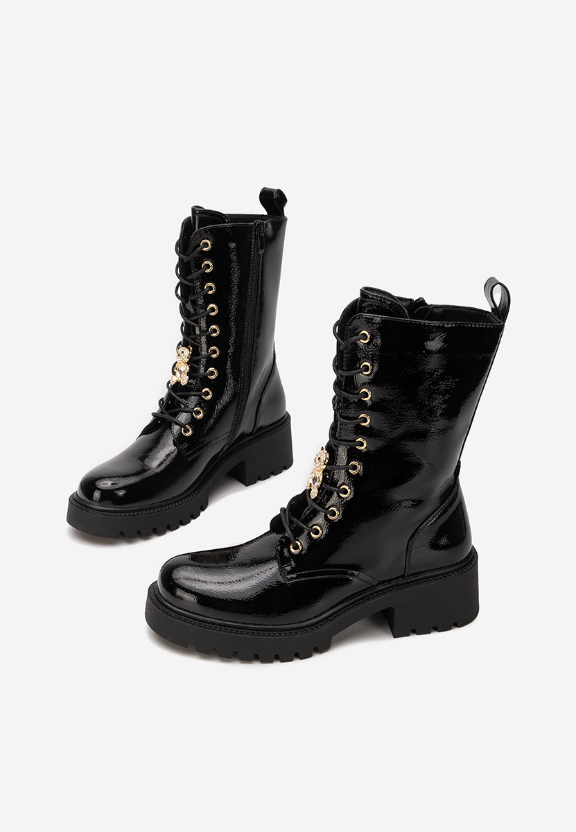 Bottines rangers femme noirs Fabina V2