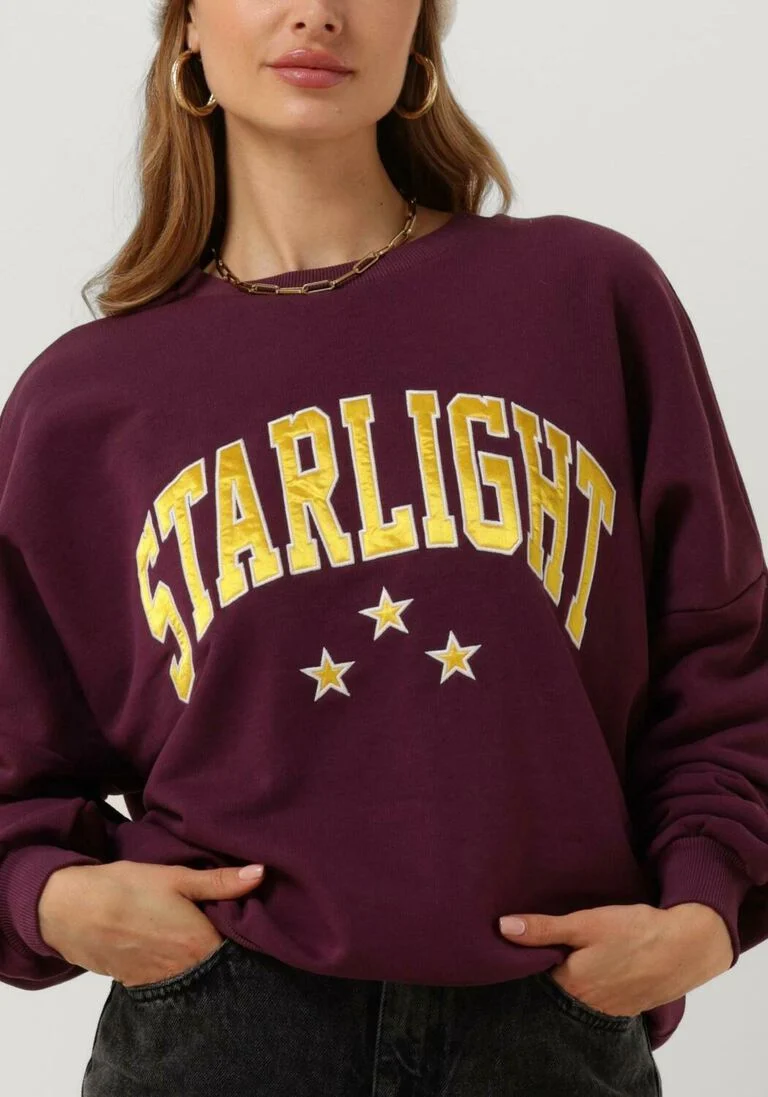 COLOURFUL REBEL bordeaux colourful rebel trui starlight patch dropped shoulder sweat