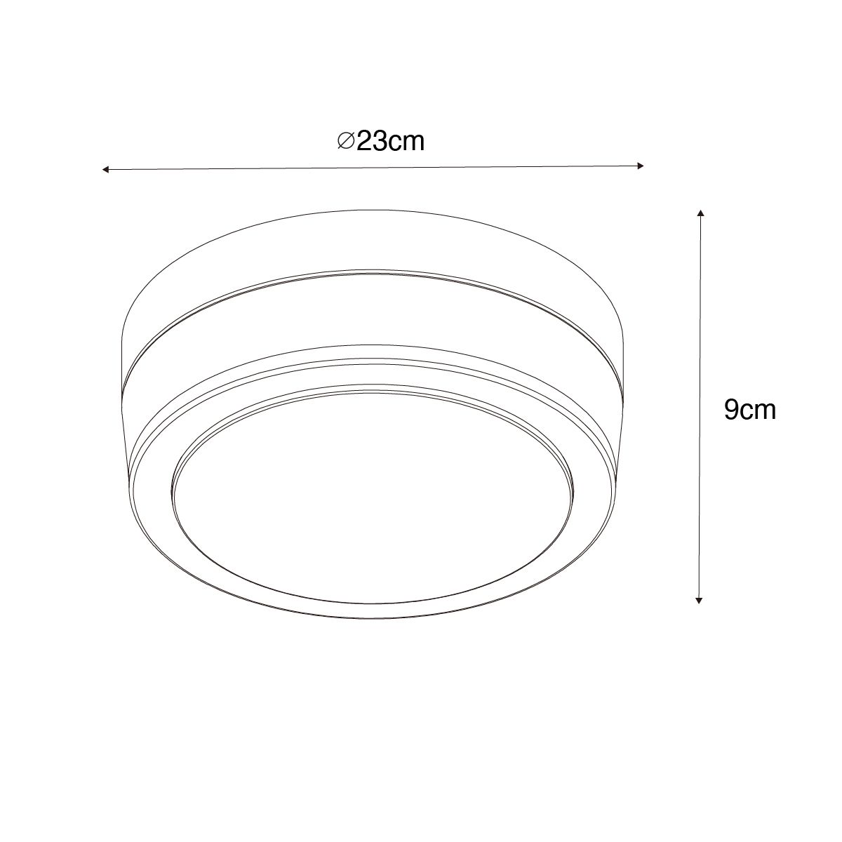 Moderne plafondlamp staal 23 cm IP44  - Flavi
