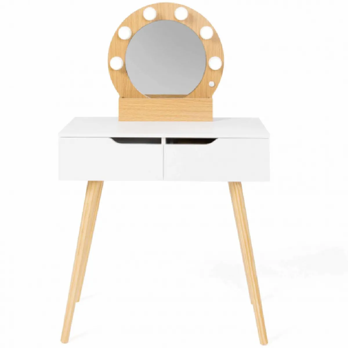 Idmarket MARKET Coiffeuse HORIA - Bois et Blanc