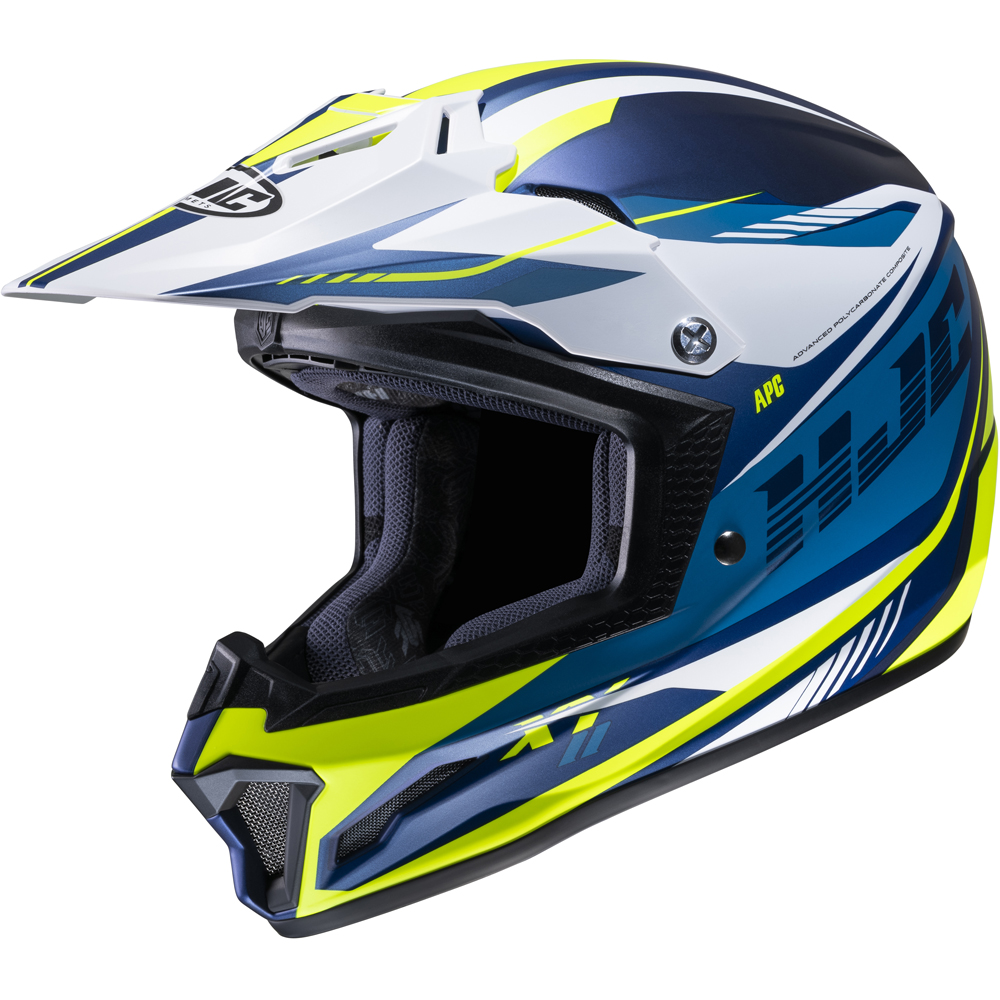 HJC - Casque enfant CL-XY II Drift MC3HSF / Bleu / Blanc / Jaune fluo / Mat