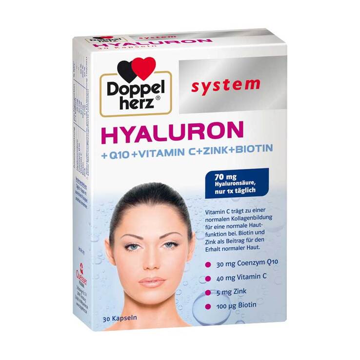 Doppelherz system Hyaluron+Q10+Vitamin C+Zink+Biotin Kapseln, 30 St