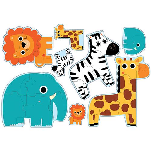 Djeco puzzel jungle dieren (3,4,5,6 st) DJ07135