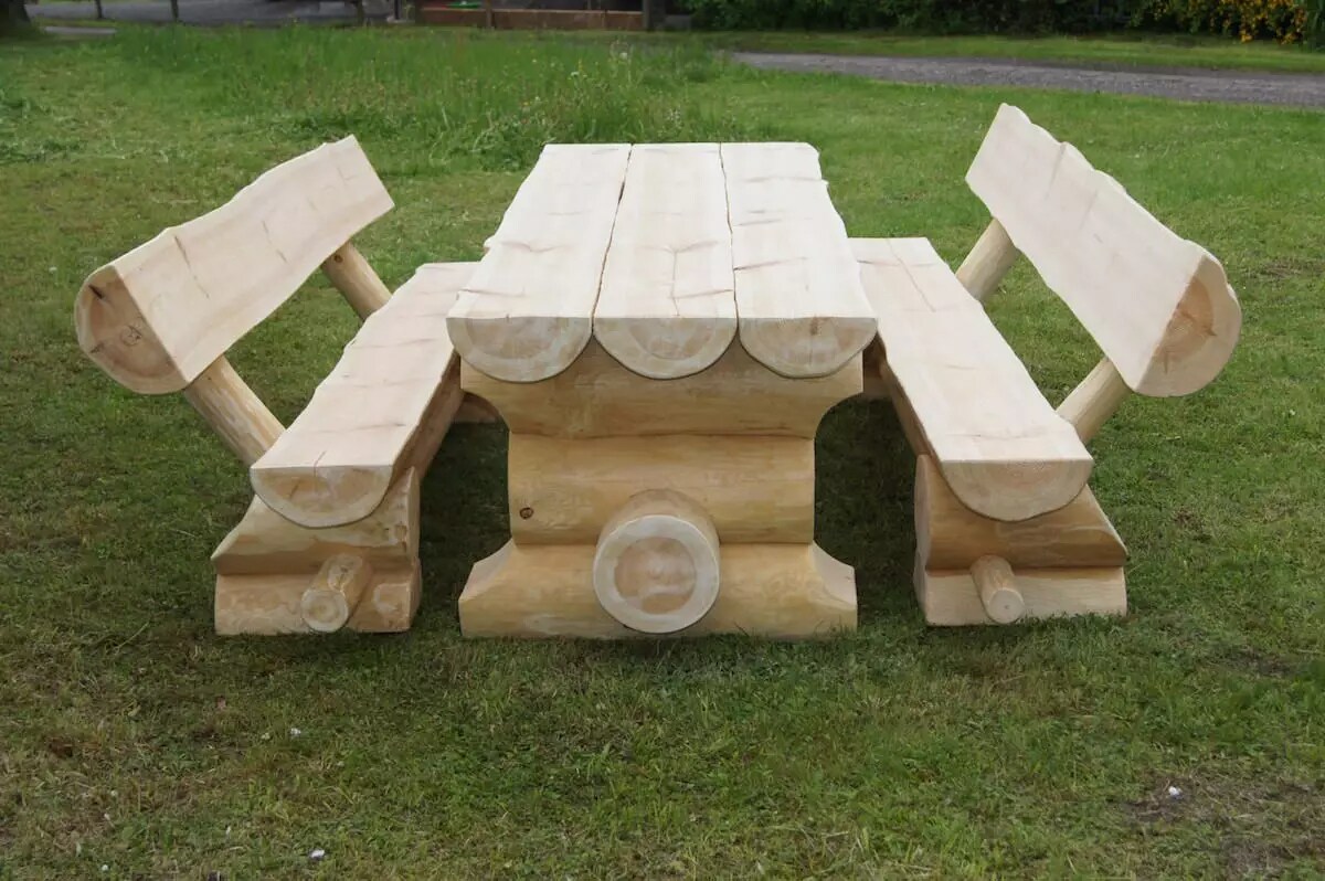 PureHaven Luxus-Holzgarnitur massiver Naturstamm nordische Fichte - versch. Ausführungen