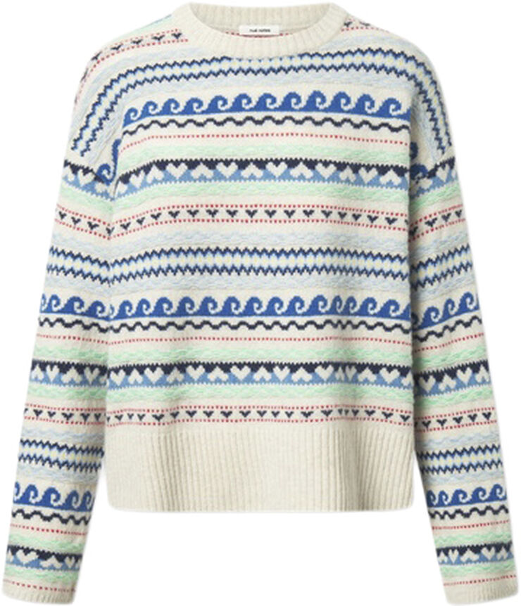 Nué Notes Milo Crewneck Egret multi knit