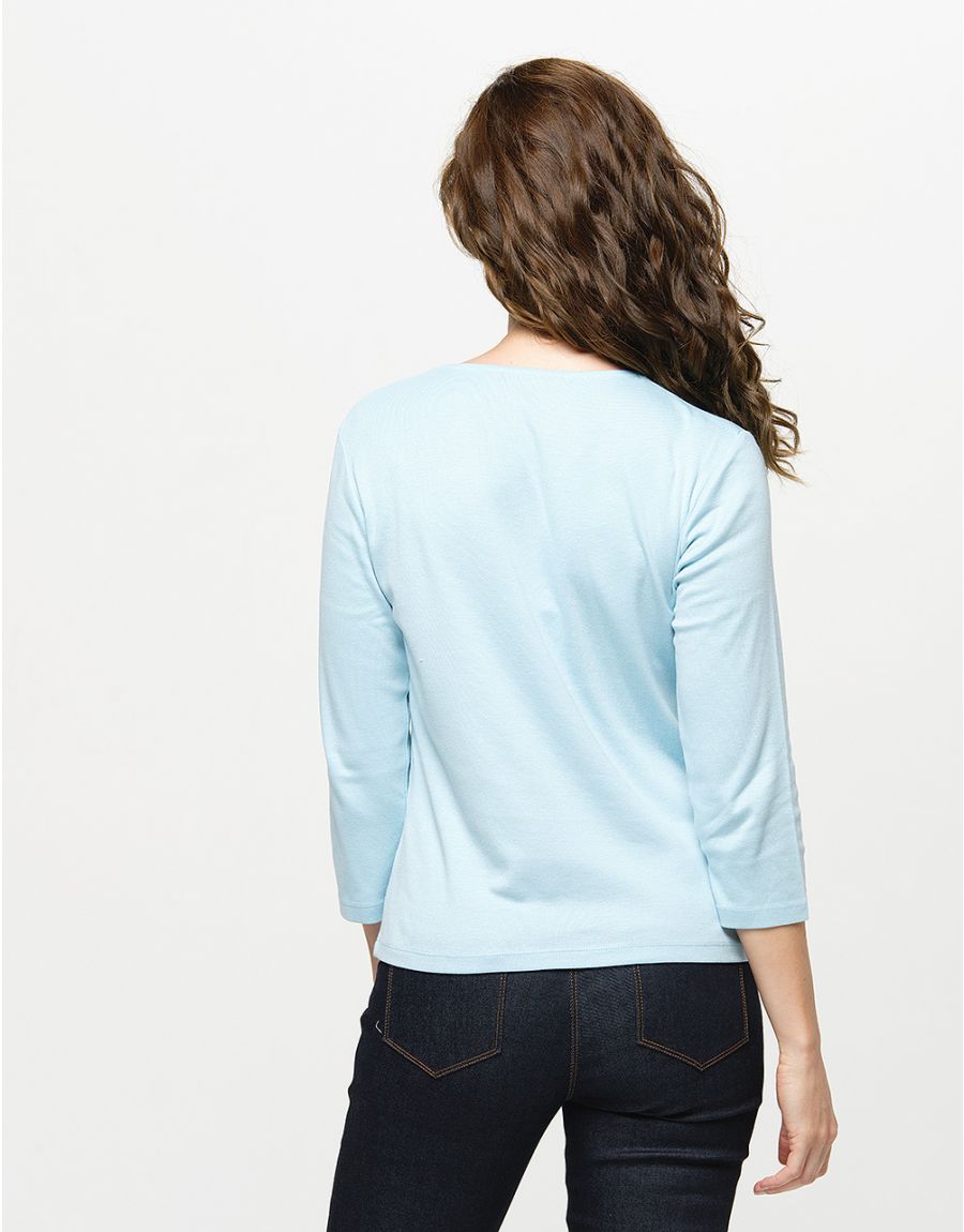 T-shirt coton modal ciel