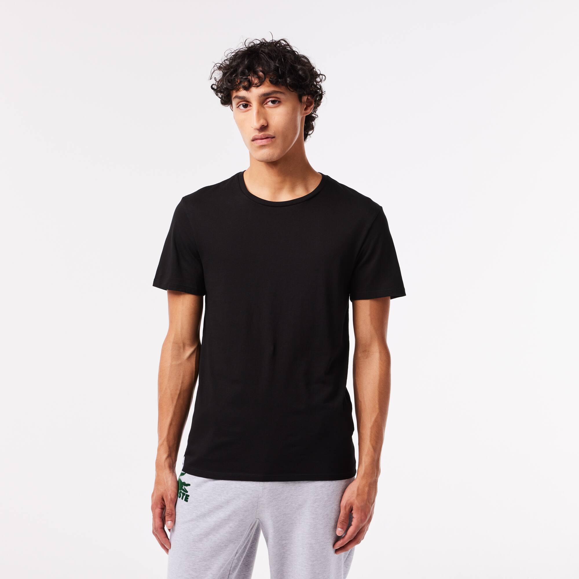 3er Pack Herren Lounge T-Shirt aus Baumwolle Loungewear - Weiss - Lacoste - Herren
