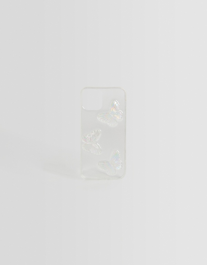 Capa para iPhone com borboleta iridescente