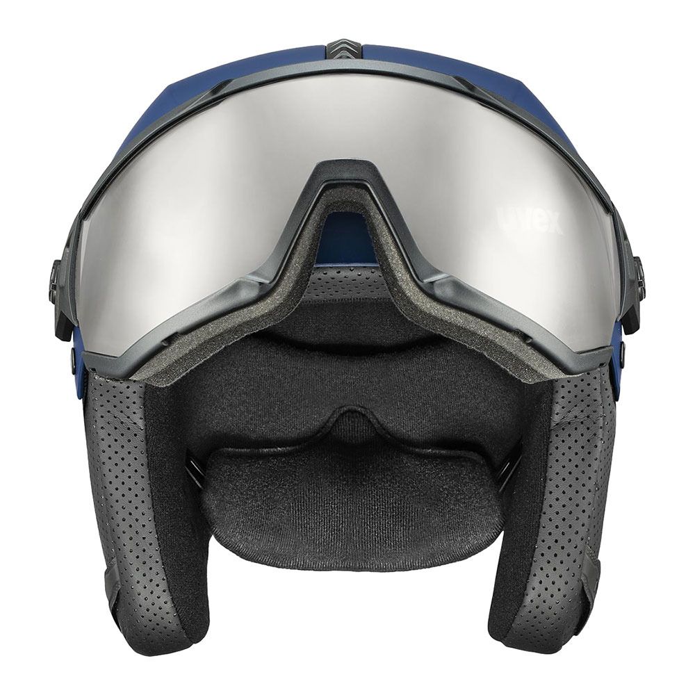 Uvex INSTINCT VISOR - Casque ski navy mat/silver mirror