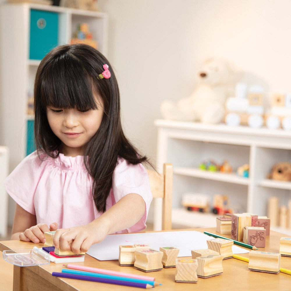 Køb Melissa & Doug Multifarvet Wooden Stamp-A-Scene Fairy Garden
