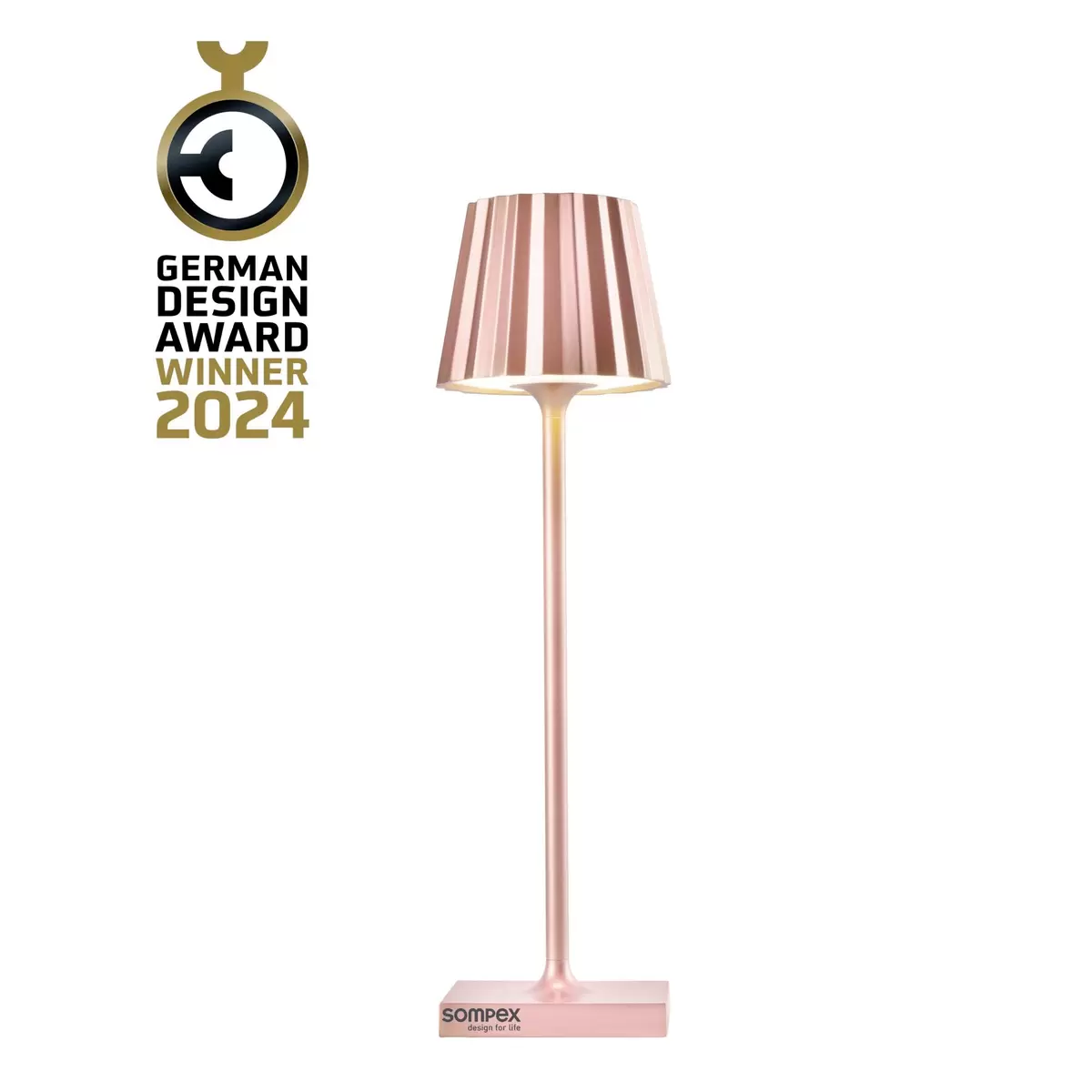 Tischleuchte Sompex Troll nano rosegold Rosa