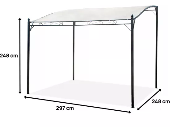 Pergola inclinée en métal - 3 x 2,5 m - Beige