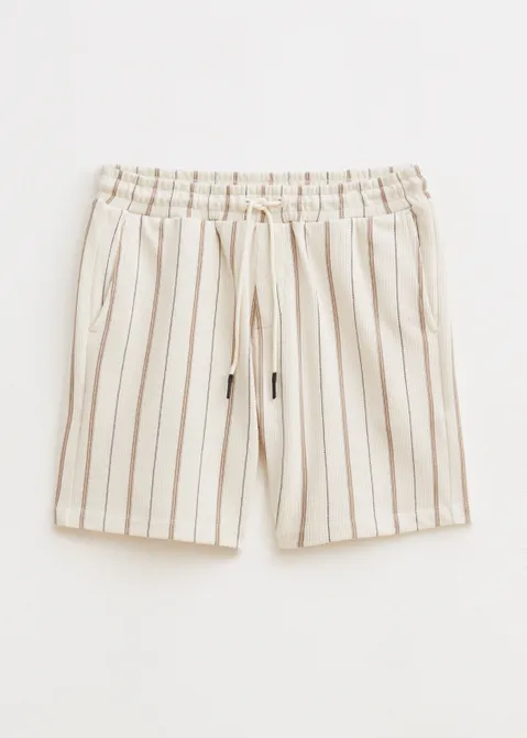 Korte broek met structuur off-white (BONE)