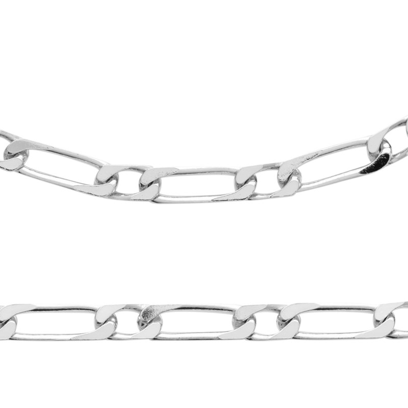 Chaine Homme - Argent 925 - Cheval alternée 1+1 - Largeur : 4 mm - Longueur : 55 cm