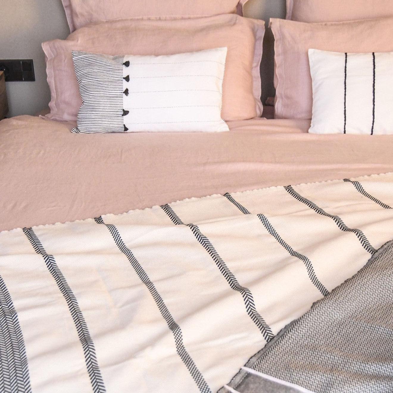 Febronie Housse de couette en Lin Lavé Hortense rose