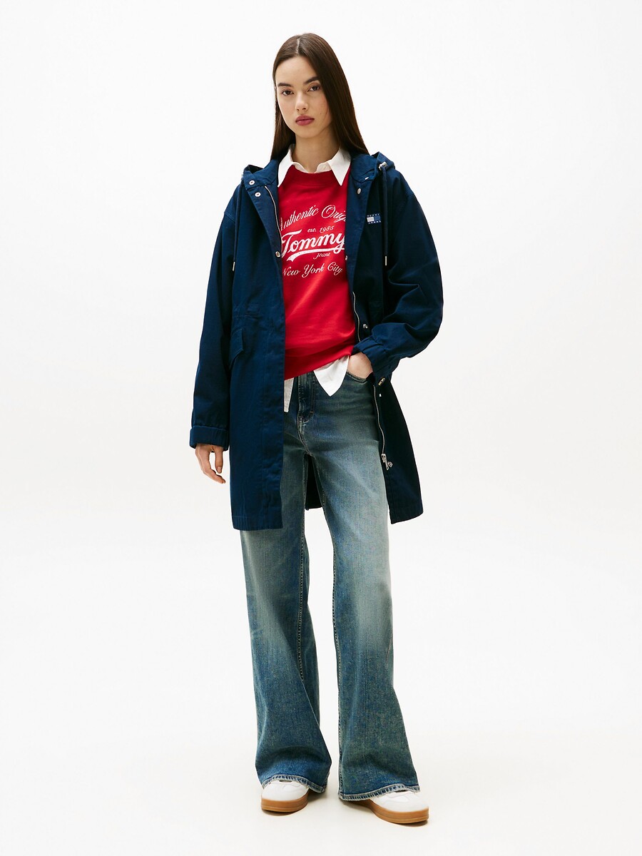 TOMMY JEANS<br>Casaco midi ajustado com capuz