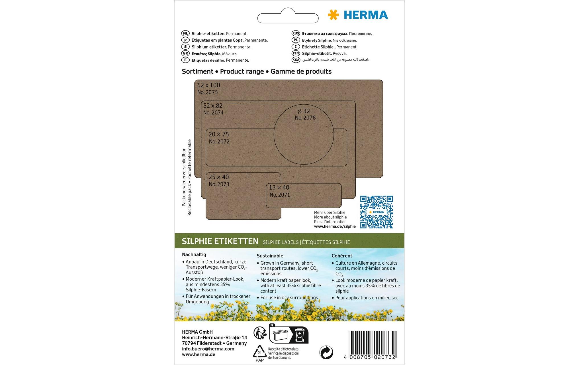 Vielzweck-Etiketten Silphie 25 x 40 mm, 24 BlattHome-Etiketten
