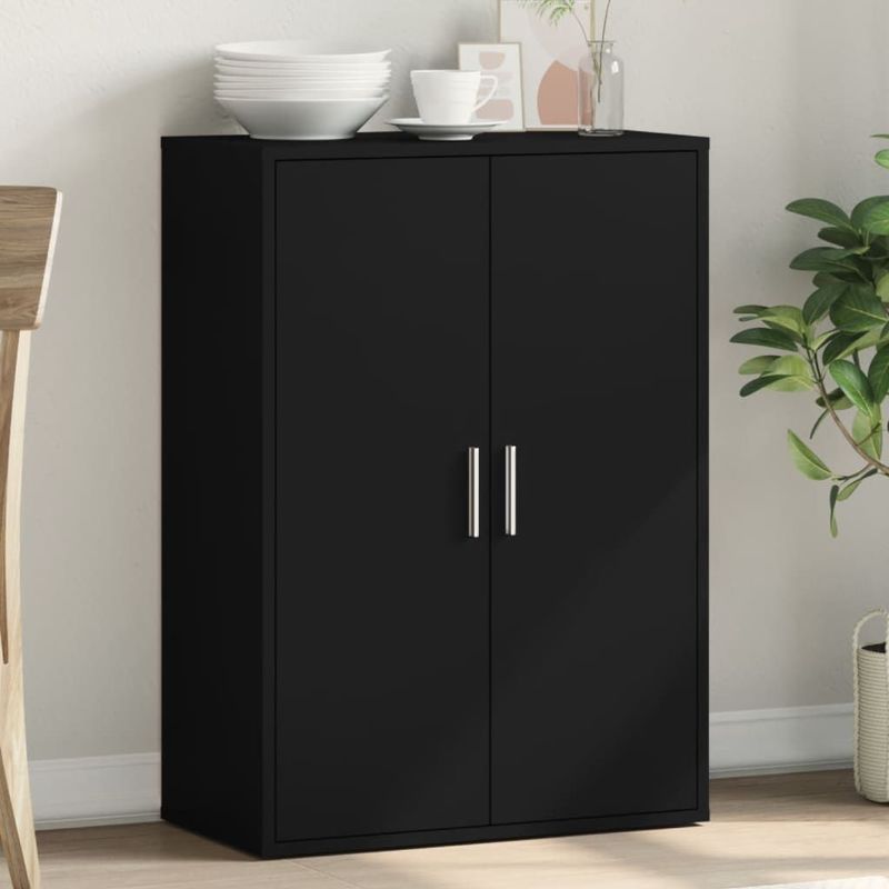 vidaXL - Dressoir - Zwart - Bewerkt Hout - 60x31x84 cm