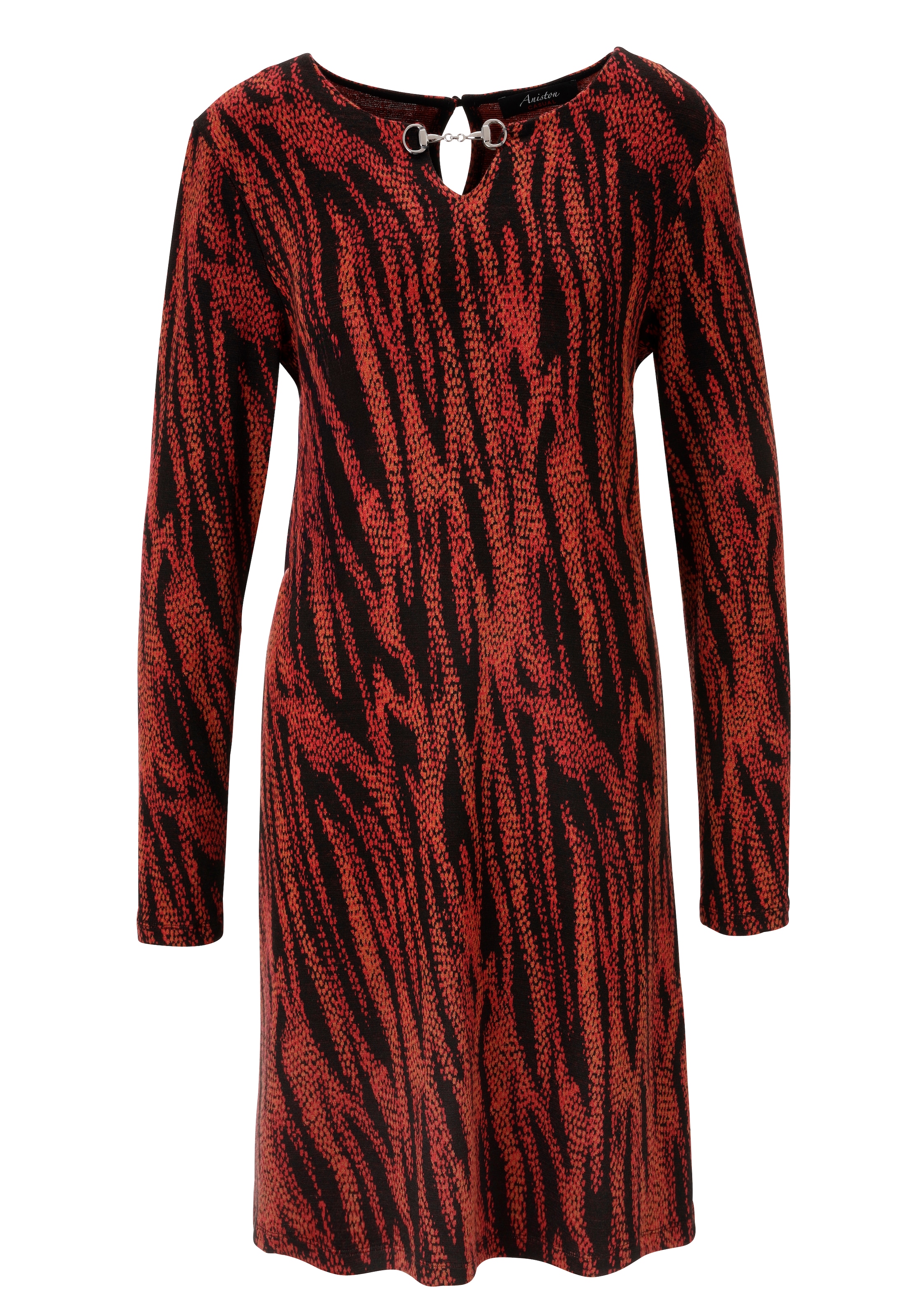 Aniston CASUAL Jerseykleid mit dekorativem Schmuckelement am Ausschnitt - NEUE KOLLEKTION