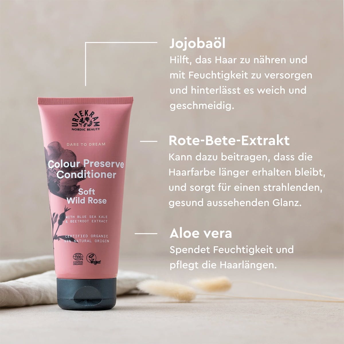URTEKRAM  Soft Wild Rose Conditioner, 180 ml