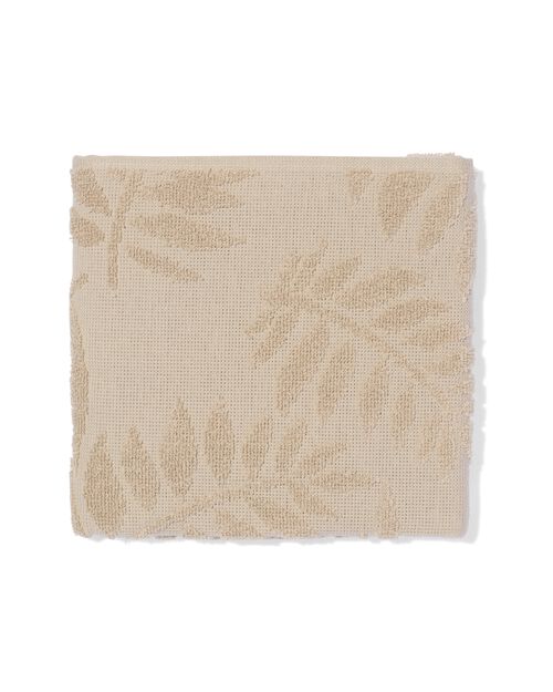 essuie-mains 50x50 coton feuilles beige