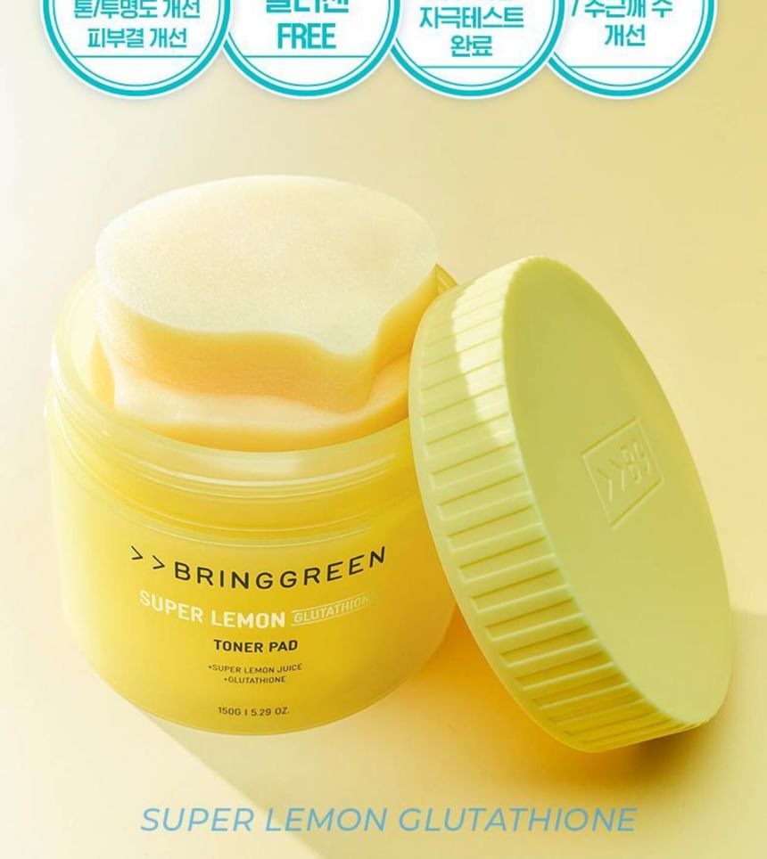 BRING GREEN - Super Lemon Glutathione Toner Pad Navulset