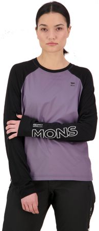 TARN WIND Damen-Merino-Langarmshirt mit Windschutz  sharkblack  XL