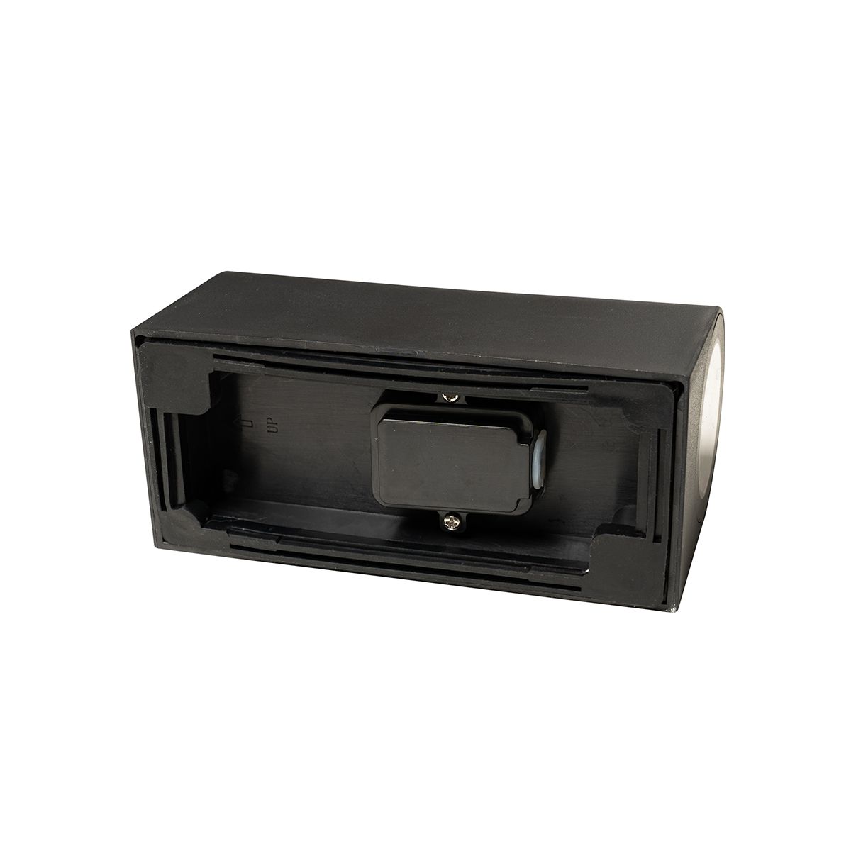 Moderne buiten wandlamp zwart kunststof ovaal 2-lichts - Baleno