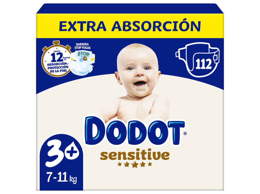 FRALDAS DODOT SENSITIVE EXTRA T3 -11KG 112 UN