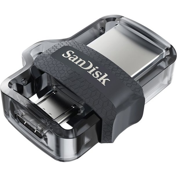 SanDisk 173384 lecteur USB flash 32 Go USB Type-A / Micro-USB Noir, Transparent