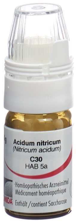 Omida Acidum nitricum 30 C<br>4 g, Globuli, mit Dosierhilfe