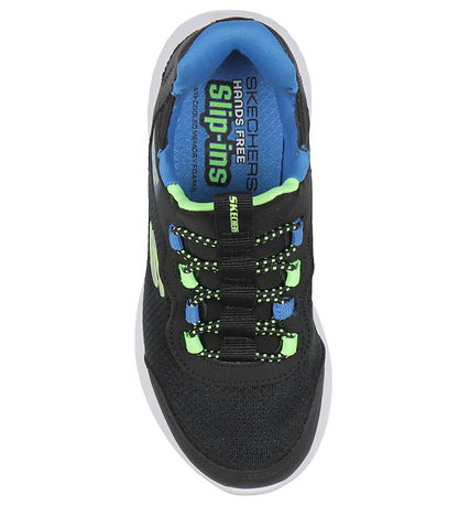 Skechers Sko - Brisk-Burst Slip-Ins - Blåck/Blue/Lime