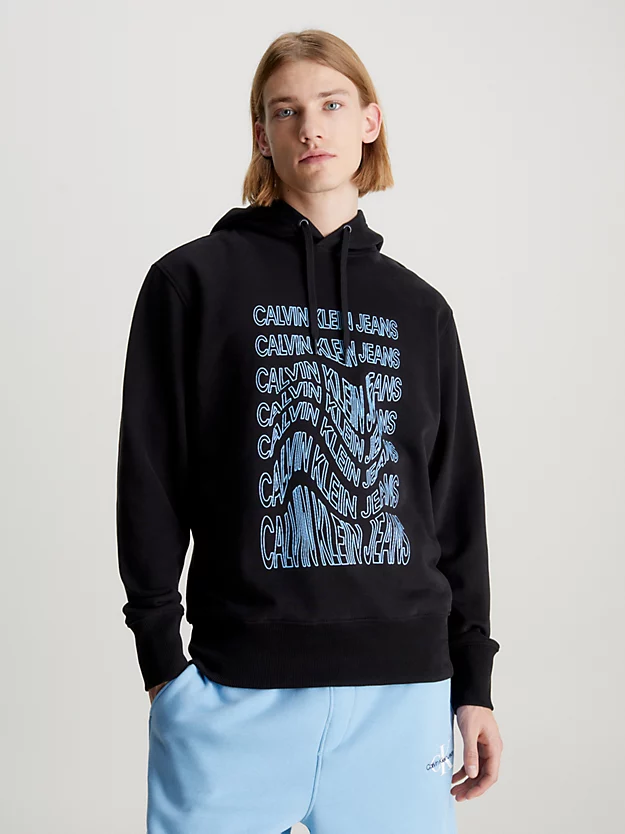Moletom com capuz em tecido atoalhado e logotipo.