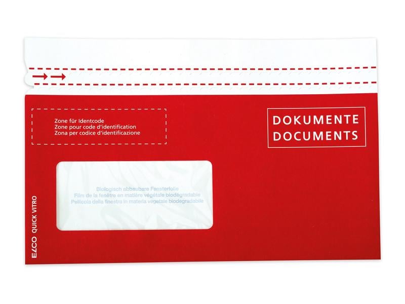 ELCO Dokumententasche aus Papier C5/6 Fenster links, 250 St Umweltfreundliche Dokumententaschen