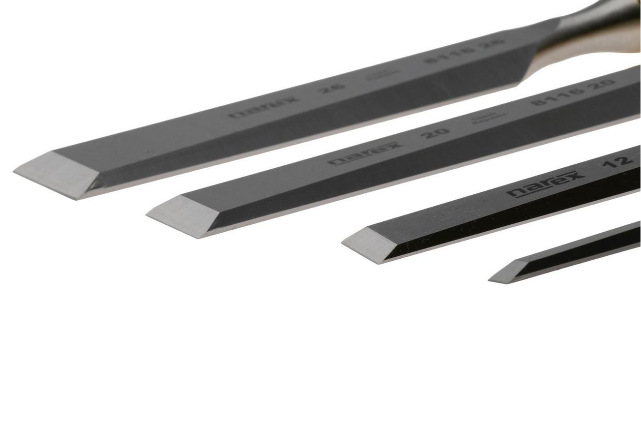 Narex Wood Line Plus Premium Bevel Edge Chisel Set 863201, beitelset 6-12-20-26 mm, 4-delig