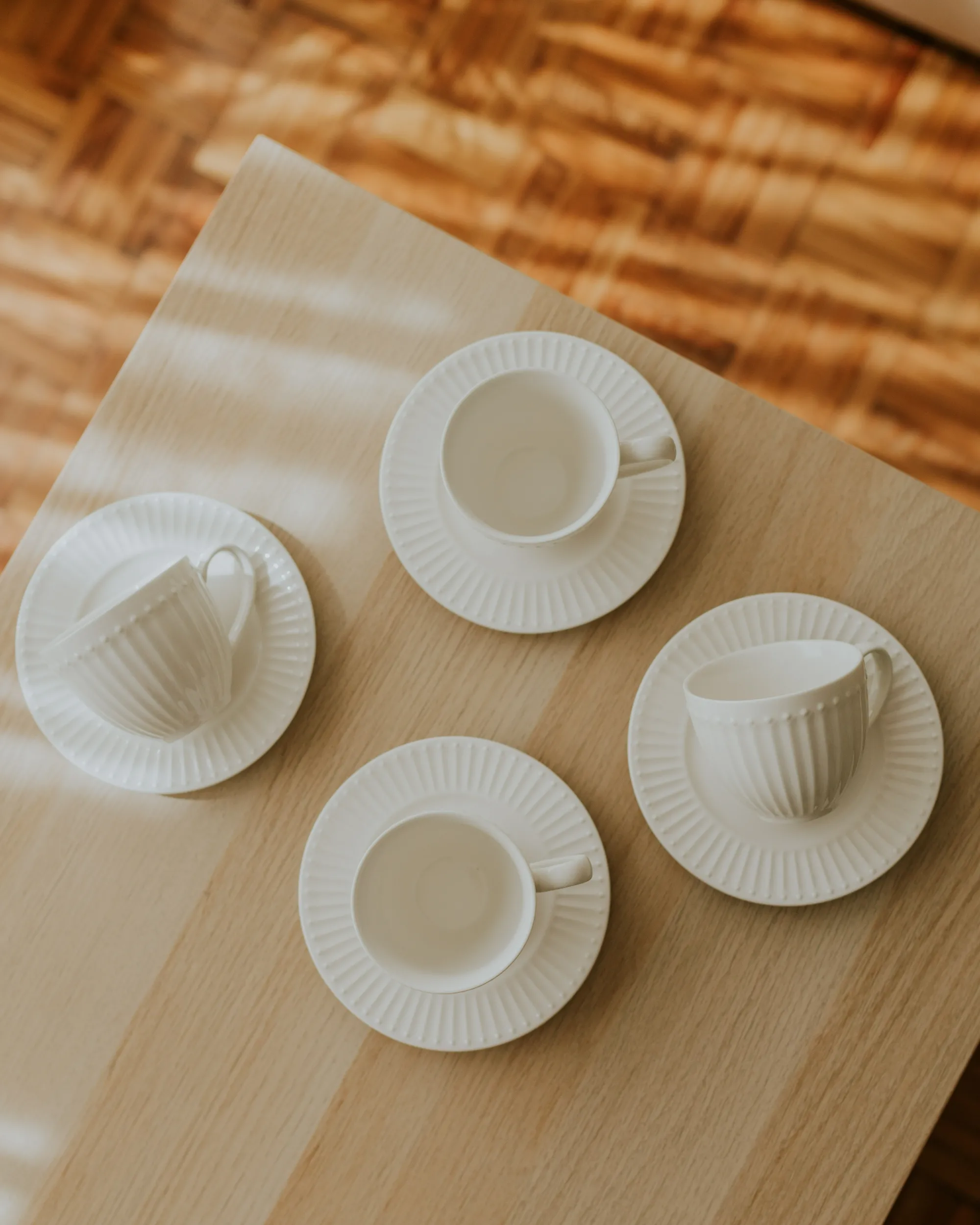 Set van 4 kopjes met schotels COWSLIP Porselein Wit