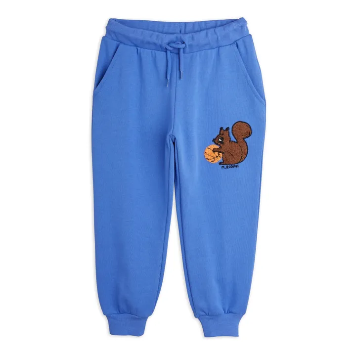 Mini Rodini Jogger Empiècement Ecureuil Coton Bio | Bleu