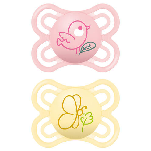 Lot de 2 sucettes Perfect 2-6 mois Planet Love - Coloris aléatoire - MAM