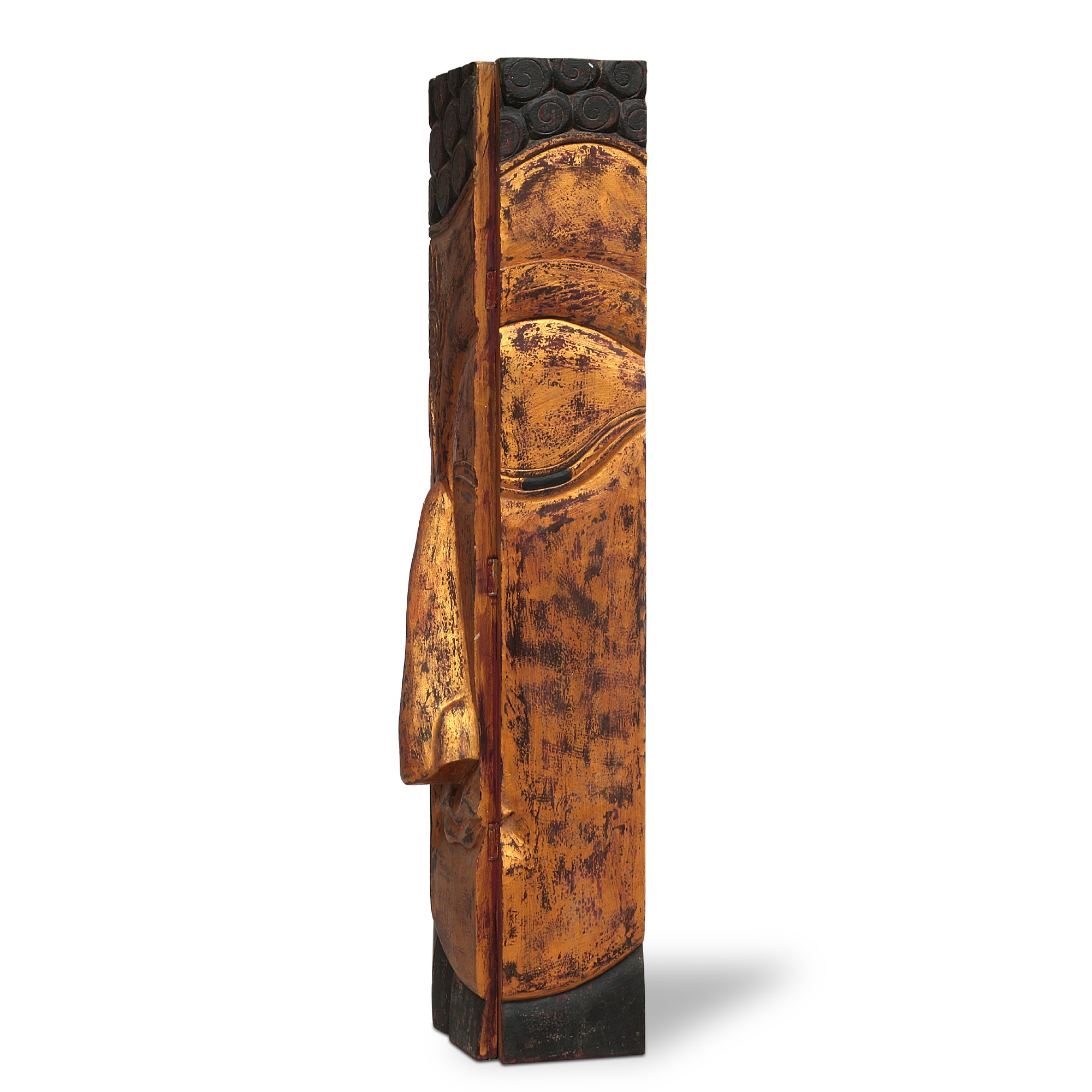 Buddha-Panel, schwarz, braun, T 5 cm, B 148 cm, H 200 cm von fischer's lagerhaus