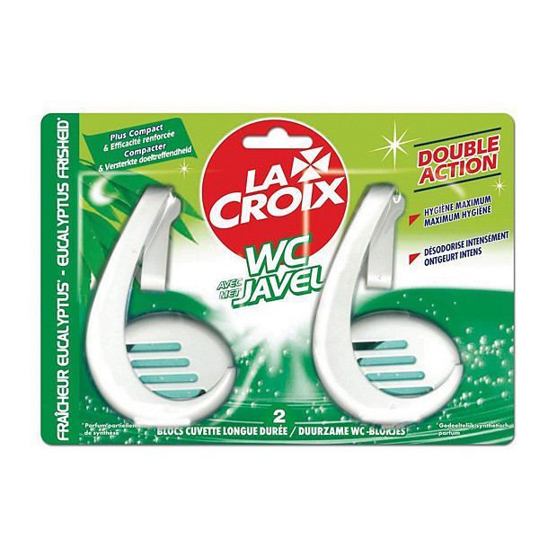 Blocs WC avec javel La Croix parfum Eucalyptus, lot de 2