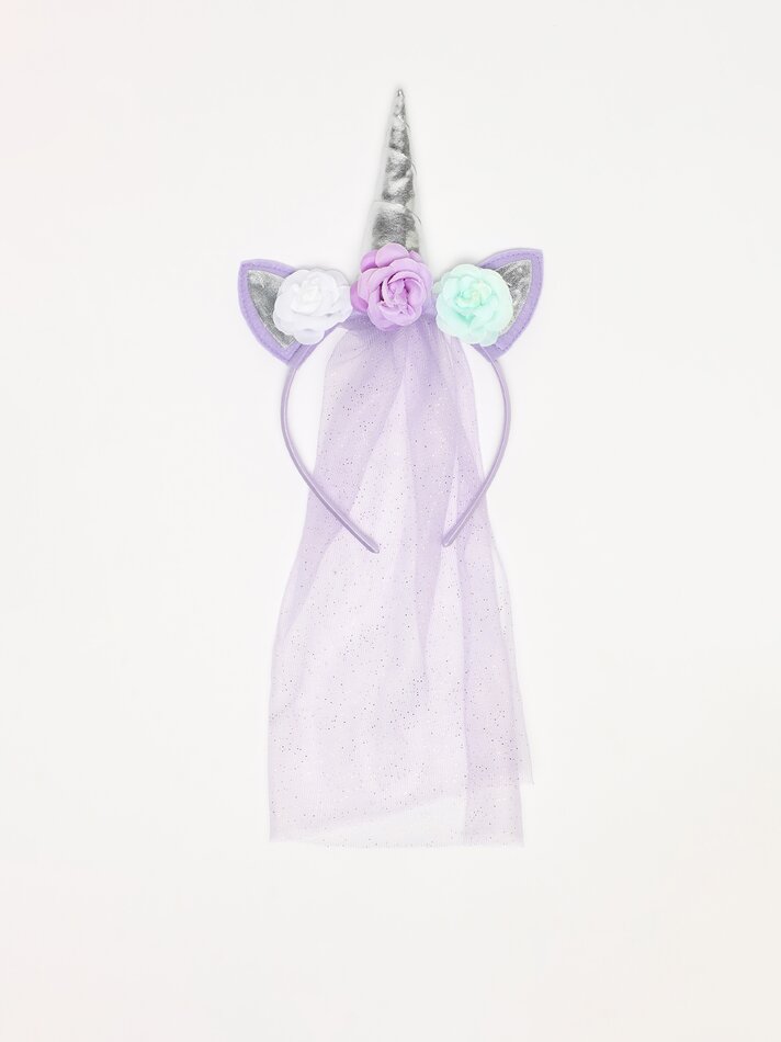 Tiara de unicórnio com véu de tule - Vários modelos