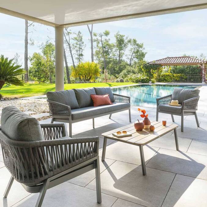 Salon de jardin ORIENGO Anthracite & Graphite