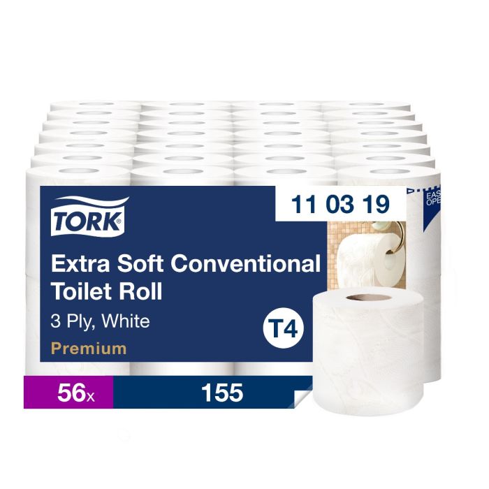 Tork 110319 56rollen Extra Soft toiletpapier 3lgs wit 155 vel T4 Premium (110319)