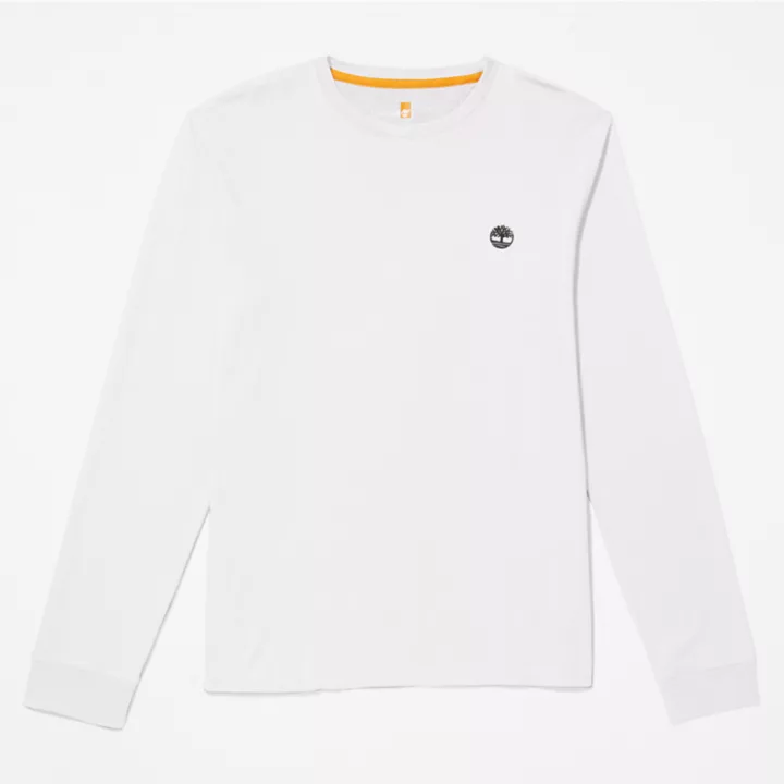 Camiseta masculina Dunstan River LS Crewneck na cor branca