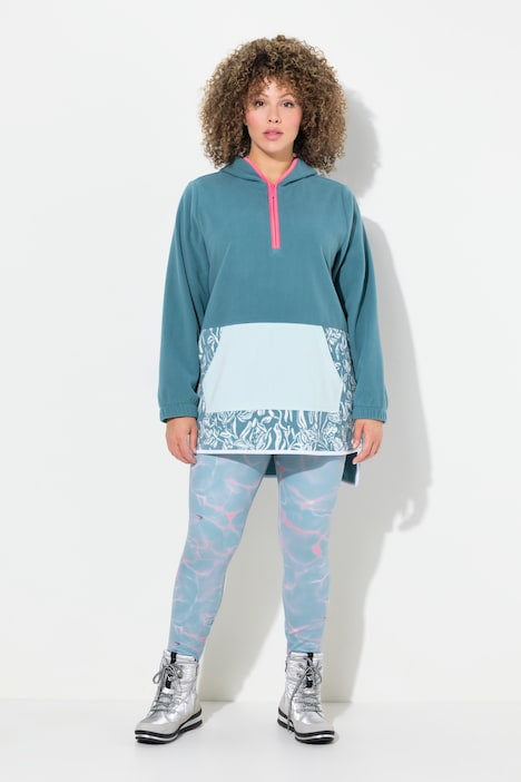 Fleece-Hoodie, Kängurutasche, Kapuze, Langarm