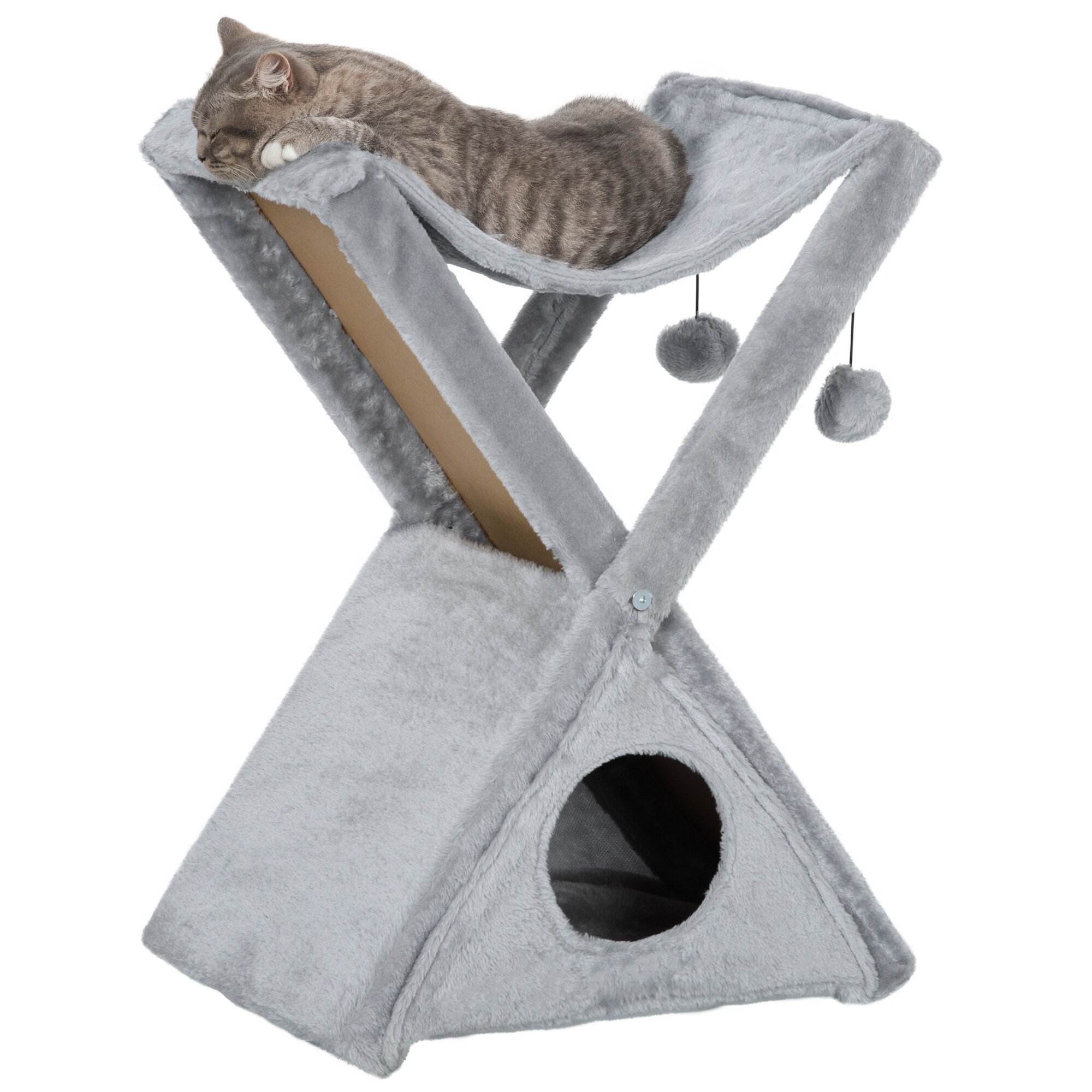 PawHut Katzenturm mit Höhle und Hängematte 50 x 32 x 65 cm (LxBxH)