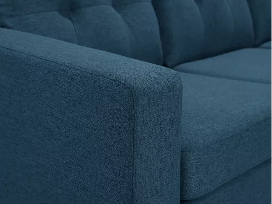 Canapé d'angle réversible en tissu bleu foncé BARTOLOME