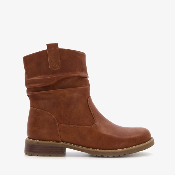 Blue Box dames enkellaarsjes cognac
